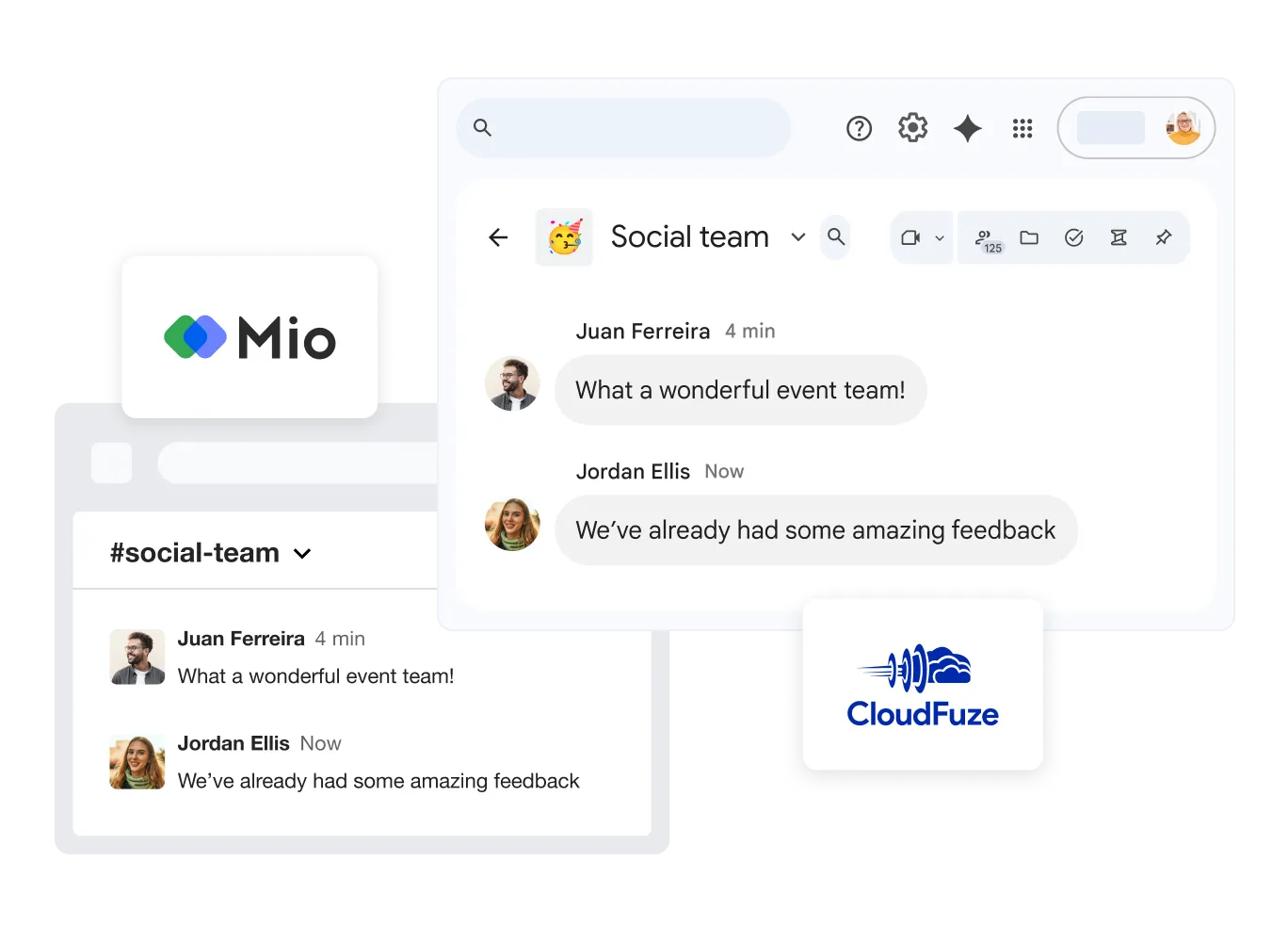 Google Chat-ის ინტერფეისი