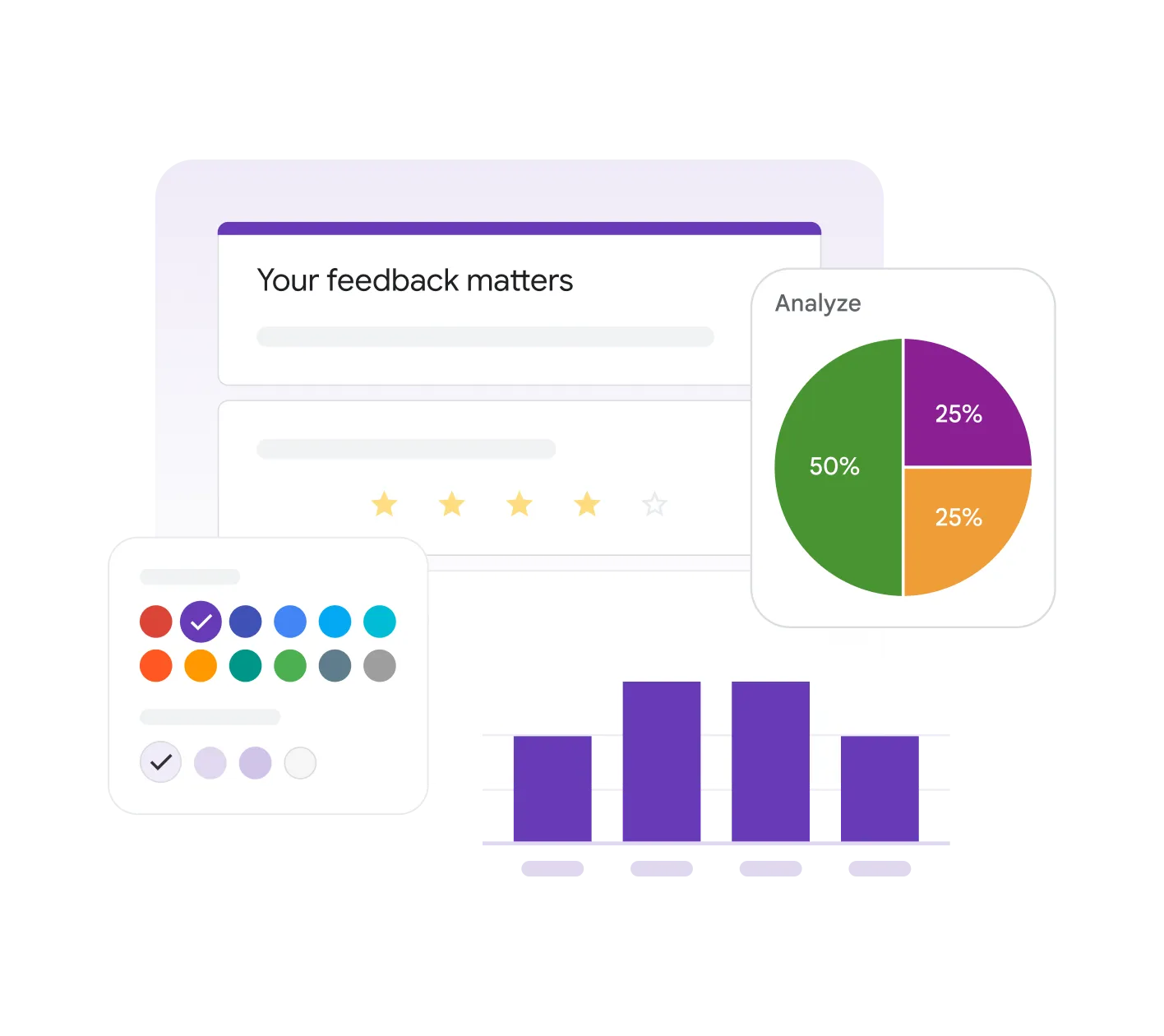 Google Forms ინტერფეისი